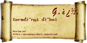 Germányi Ábel névjegykártya